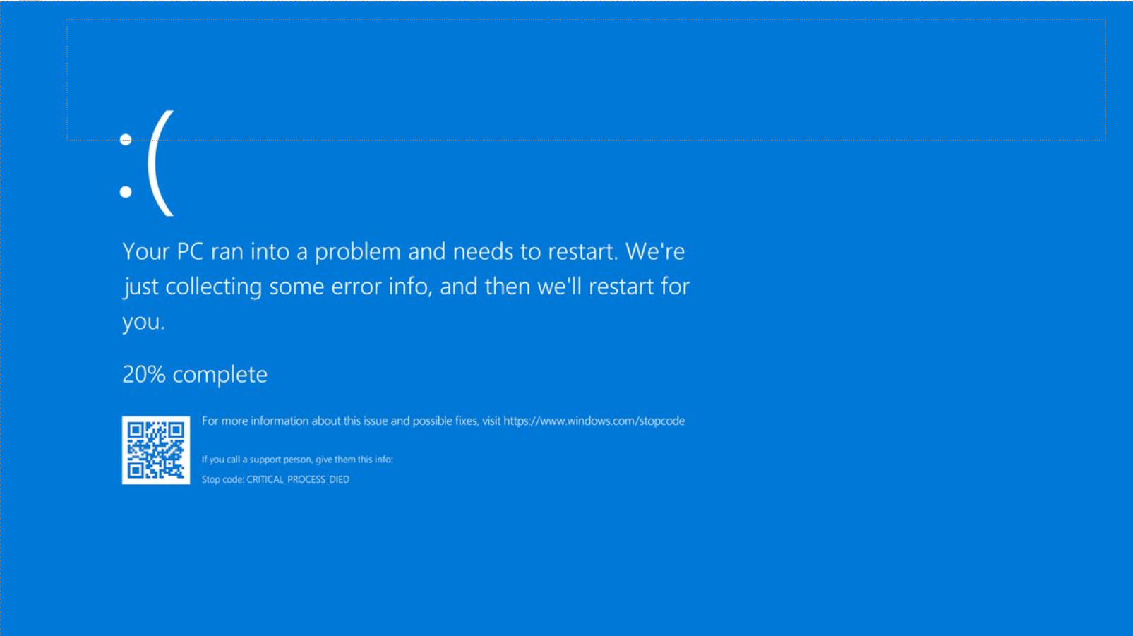 Экран stop-кода Windows 10