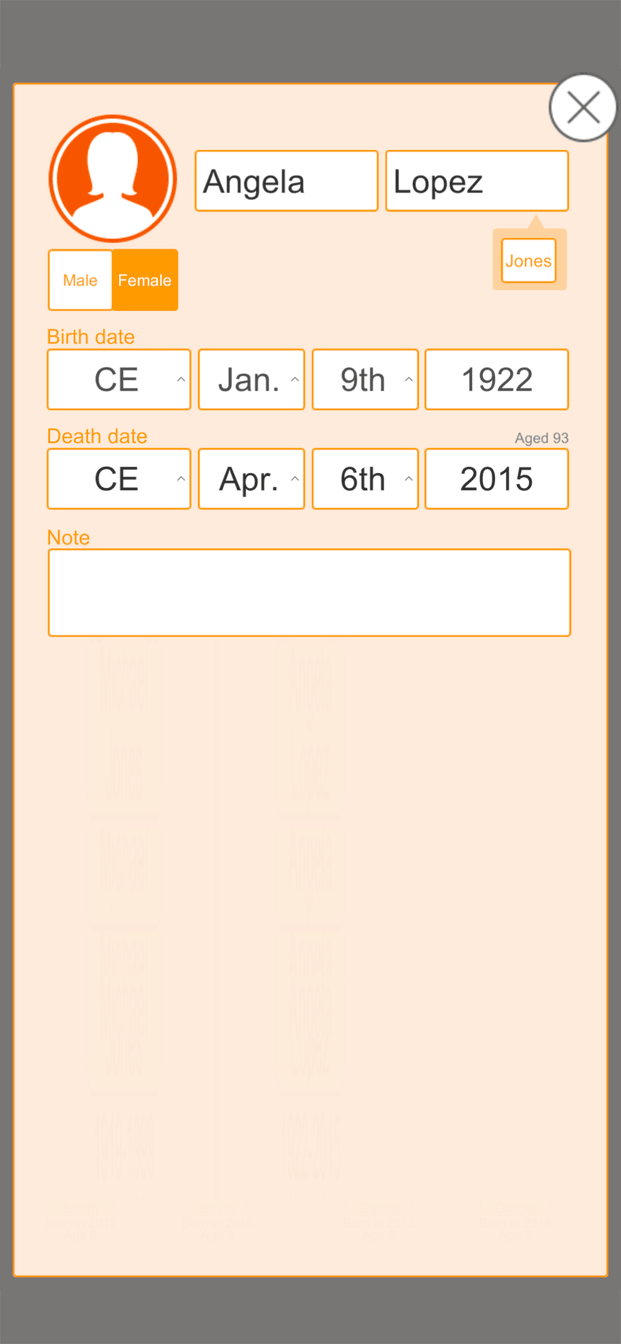 Интерфейс Quick Family Tree