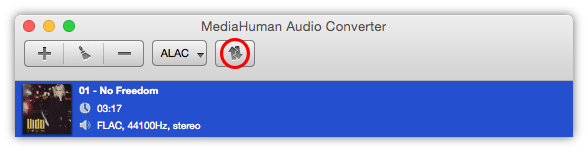 Запуск конвертации в MediaHuman Audio Converter