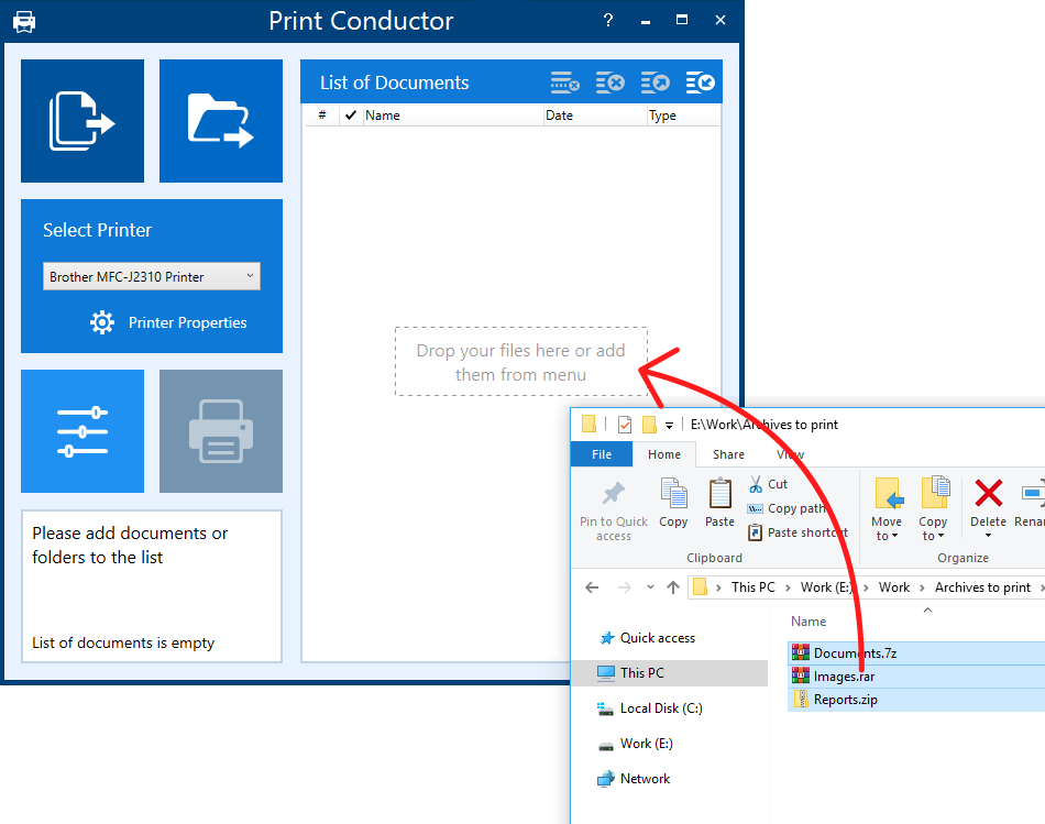 Импорт документов из ZIP, RAR и 7ZIP в Print Conductor