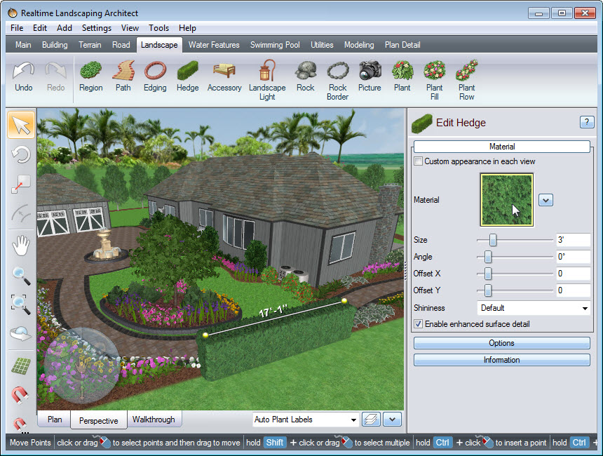 Realtime Landscaping Architect: редактирование живой изгороди