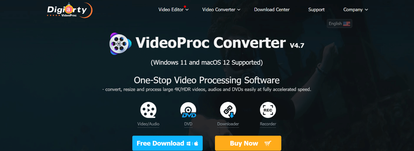 Модуль загрузки в VideoProc Converter AI