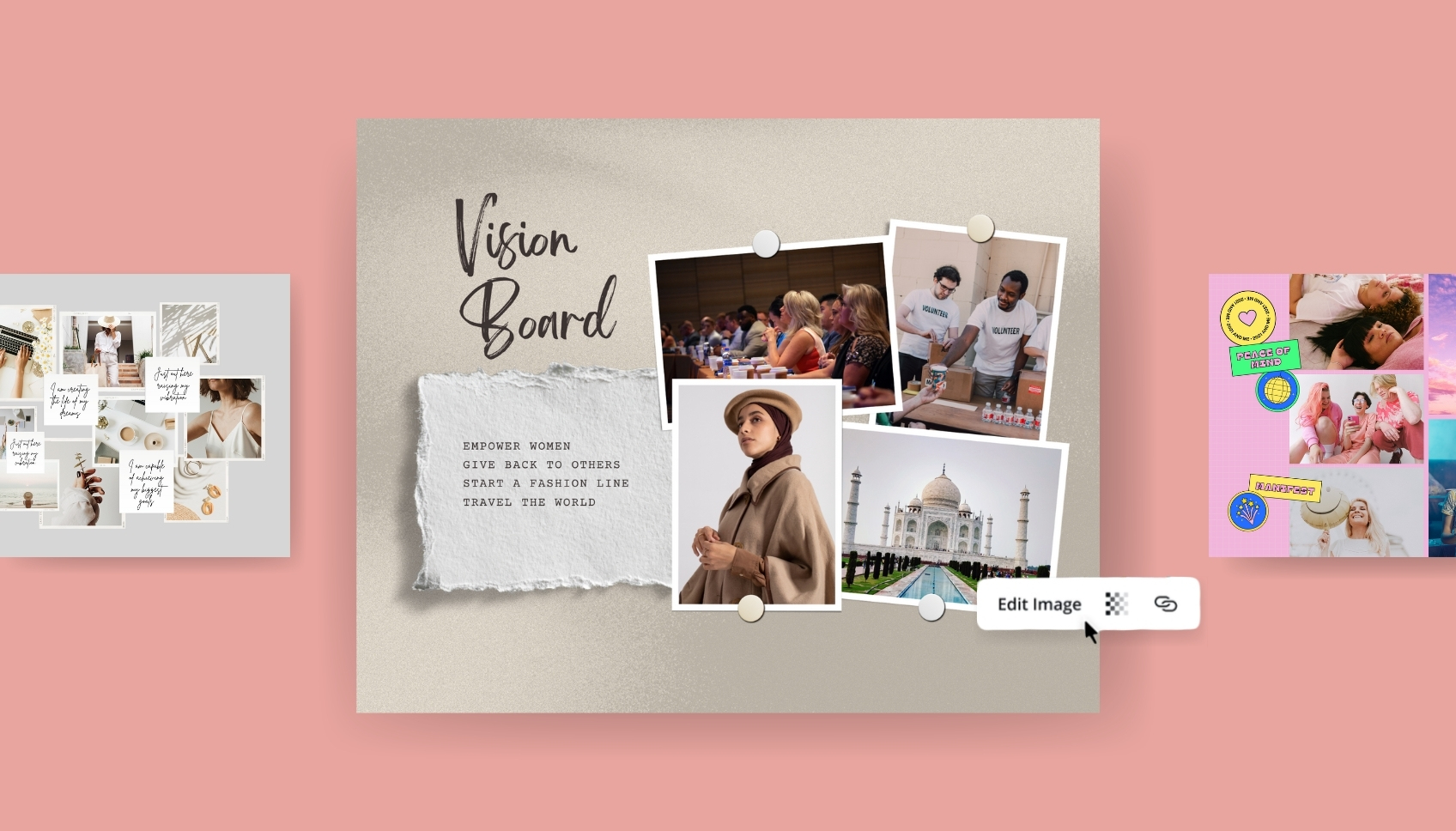 Пример работы с шаблоном Vision Board в редакторе Canva