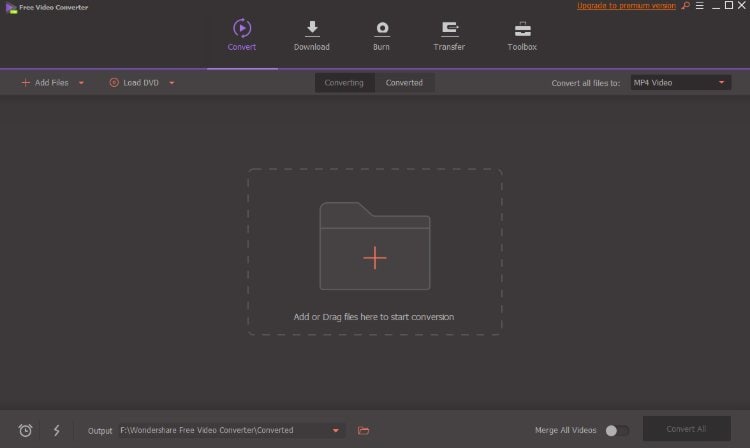 Добавление видео в Wondershare Video Converter