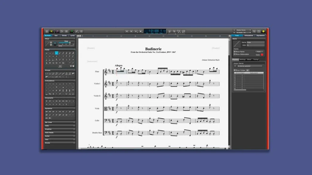 Интерфейс Sonic Scores Overture