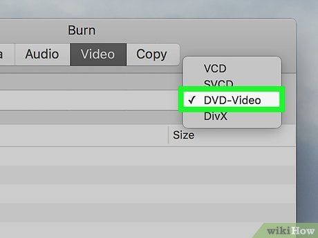 Вкладка Video программы Burn для macOS