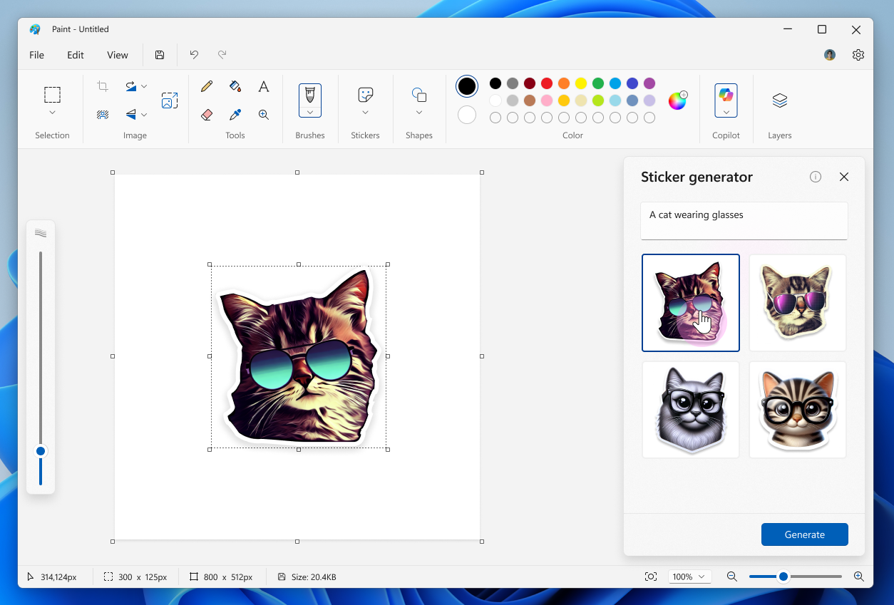 Sticker generator в Microsoft Paint