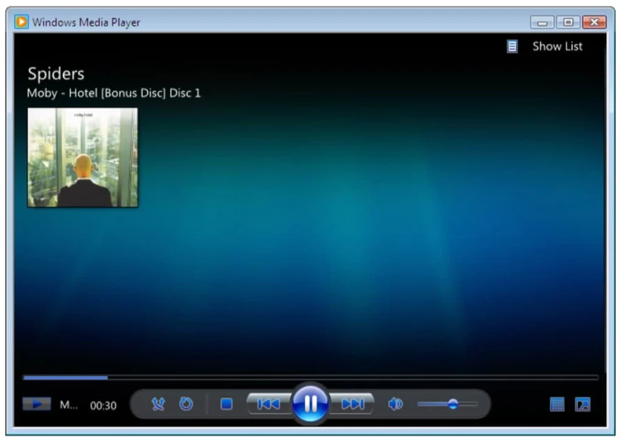 Пример интерфейса Windows Media Player