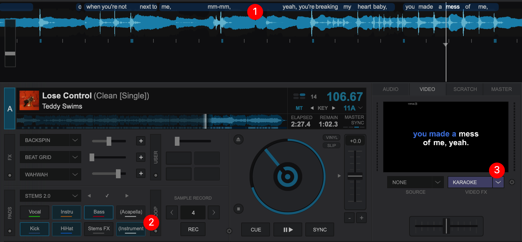 Instant karaoke в VirtualDJ с отображением текста на экране