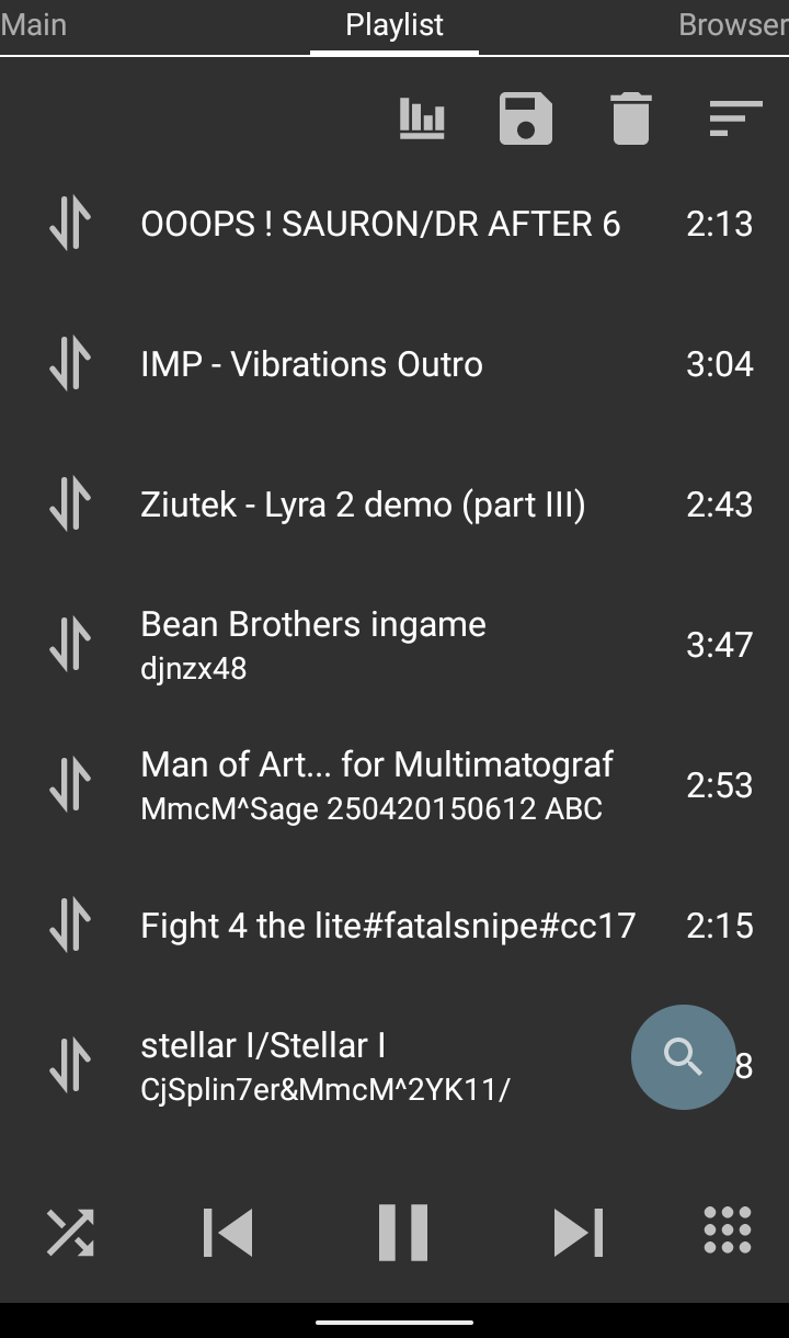 Плейлист ZXTune для Android