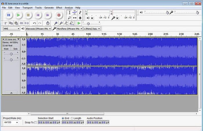 Импорт звука из видео в Audacity