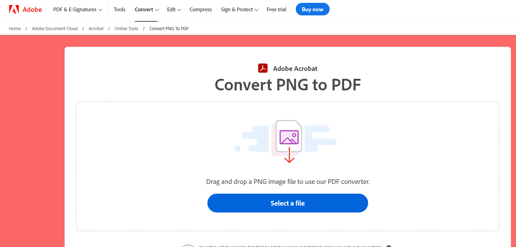 Интерфейс Adobe Acrobat для преобразования изображения в PDF