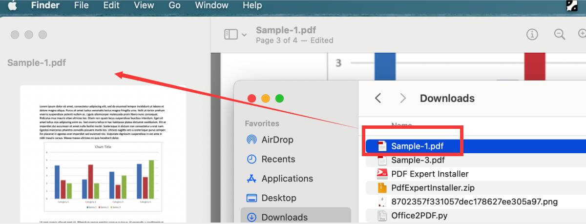 Несколько PDF в одном окне Preview на macOS