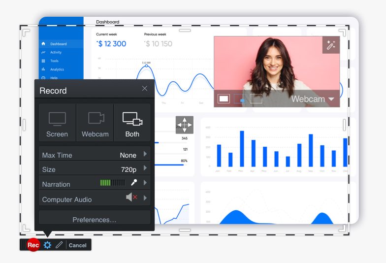 Интерфейс ScreenPal ранее Screencast-O-Matic