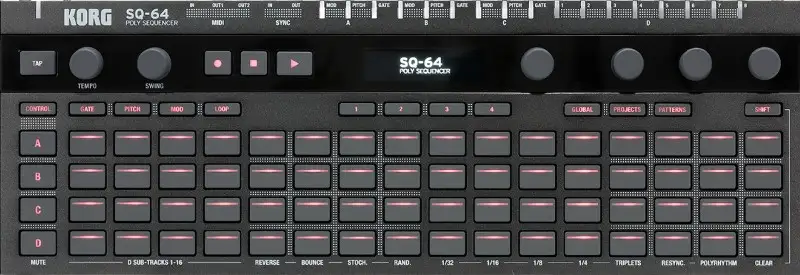 Аппаратный секвенсор Korg SQ-64 с панелью шагов