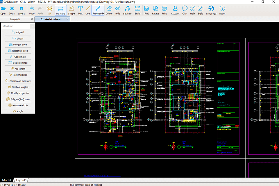 Интерфейс CAD Reader с открытым DWG