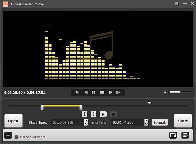 Поля Start Time и End Time в TunesKit Video Cutter