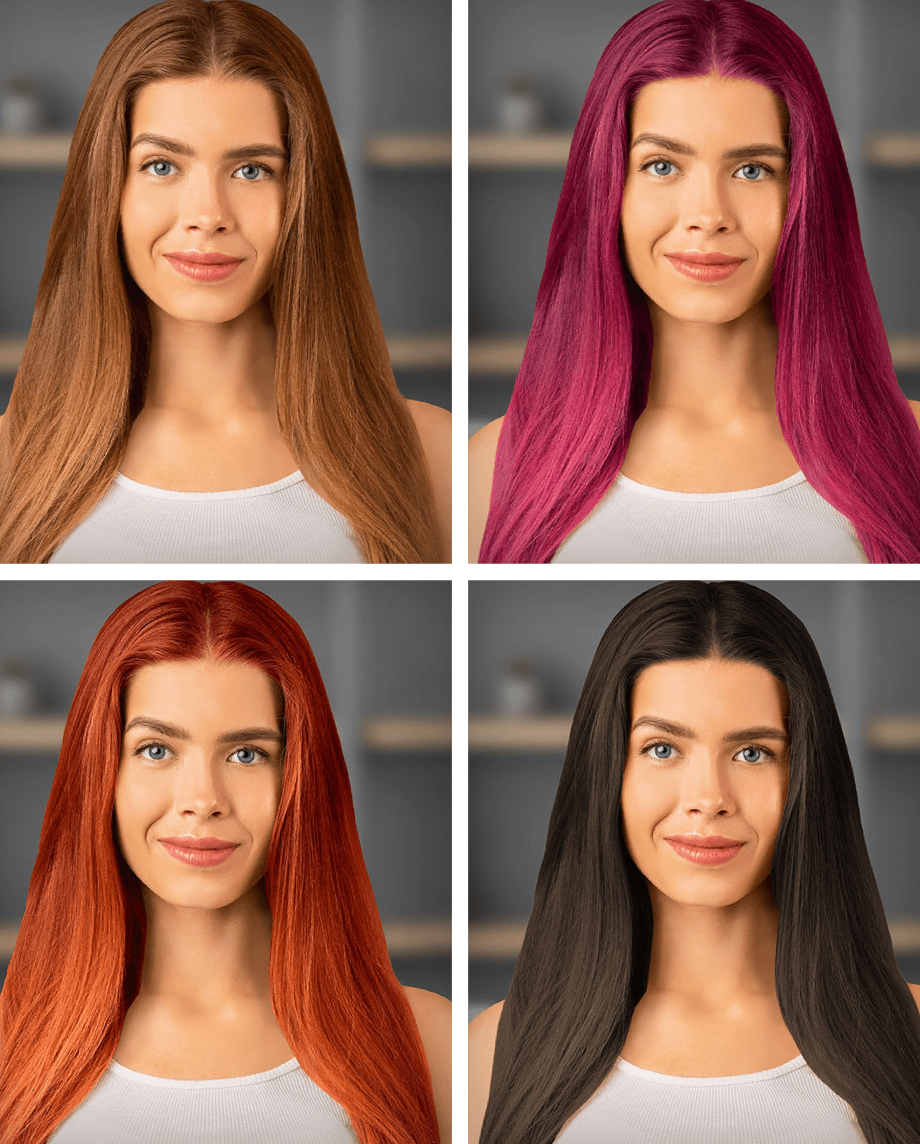 Пример изменения цвета волос в Perfect365
