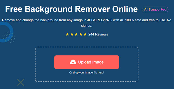 Кнопка загрузки изображения в AnyRec Free Background Remover Online