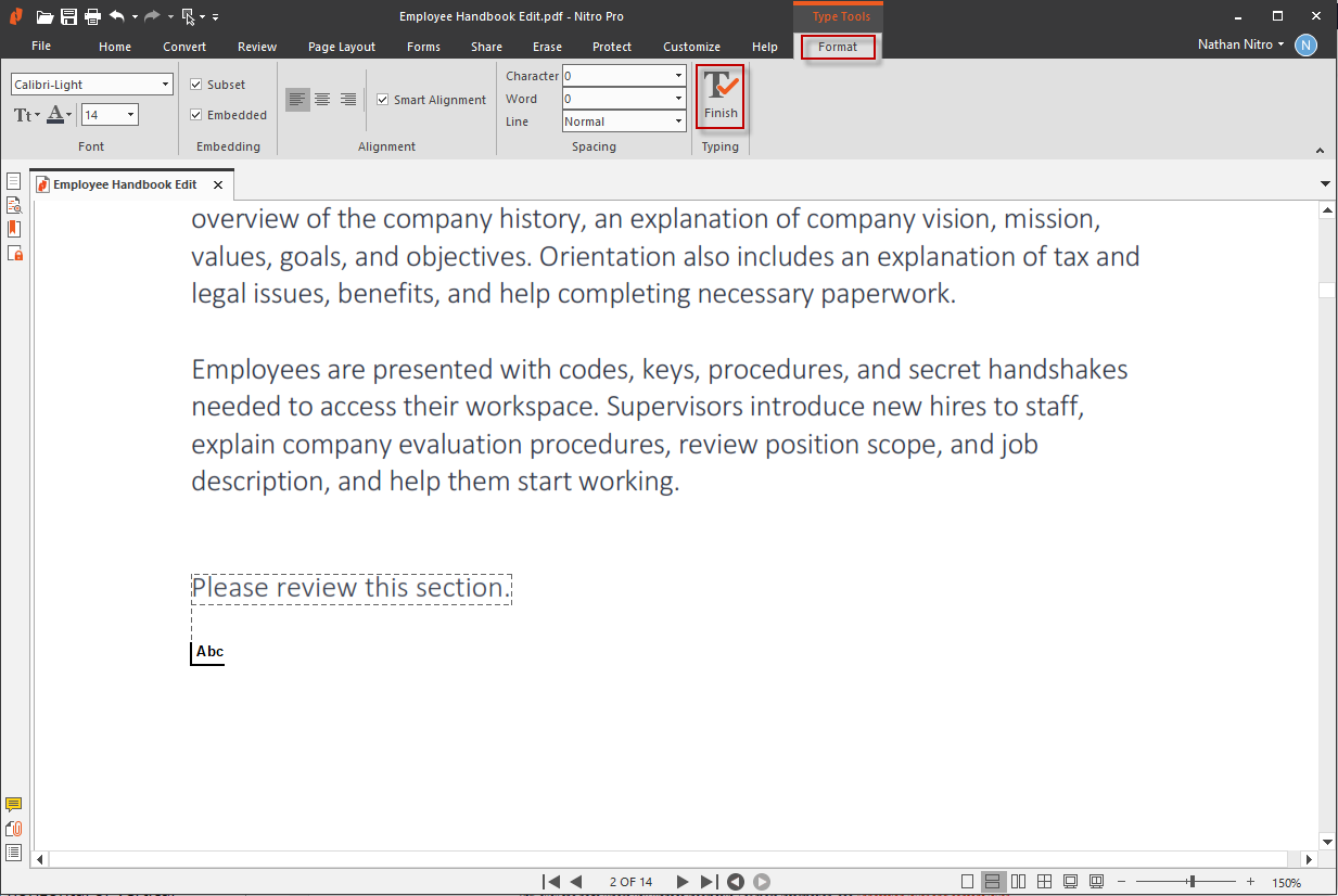 Nitro PDF Pro: инструменты работы с текстом в PDF