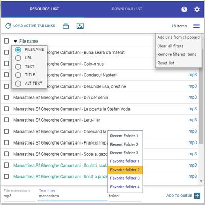 Resource List в Simple mass downloader