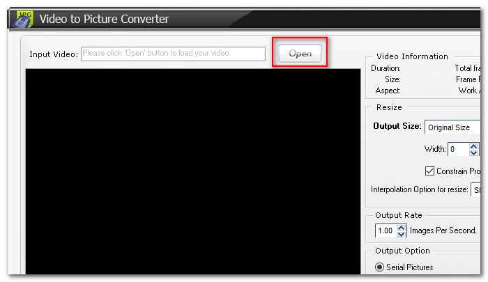 Добавление видео в WonderFox Video to Picture Converter