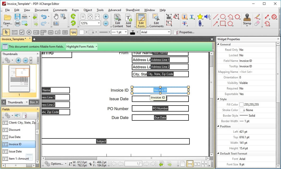 Интерфейс PDF-XChange Editor