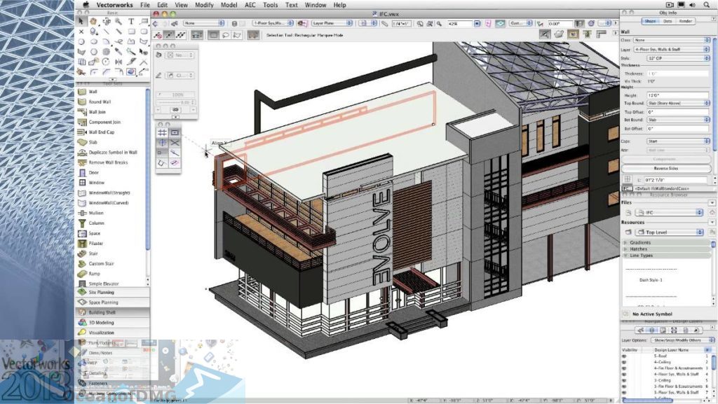 Интерфейс Vectorworks