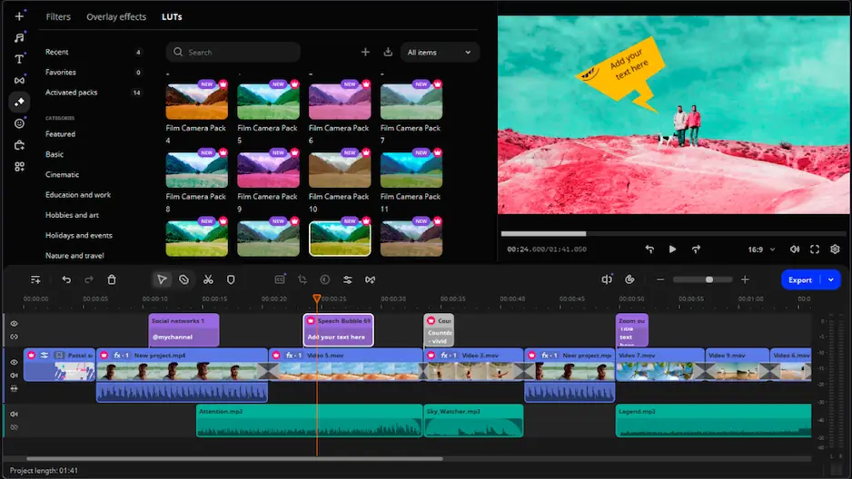 Интерфейс Movavi Video Editor