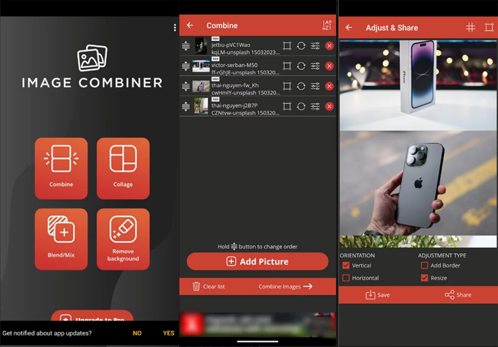 Интерфейс Image Combiner