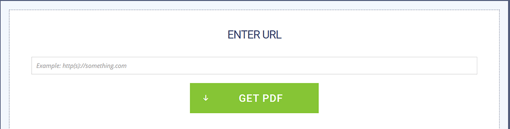 Поле URL в инструменте Soda PDF HTML to PDF