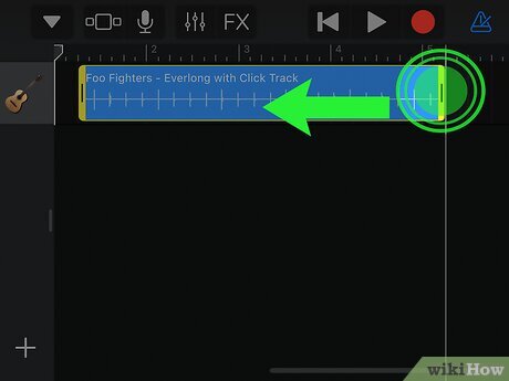 Обрезка региона в GarageBand