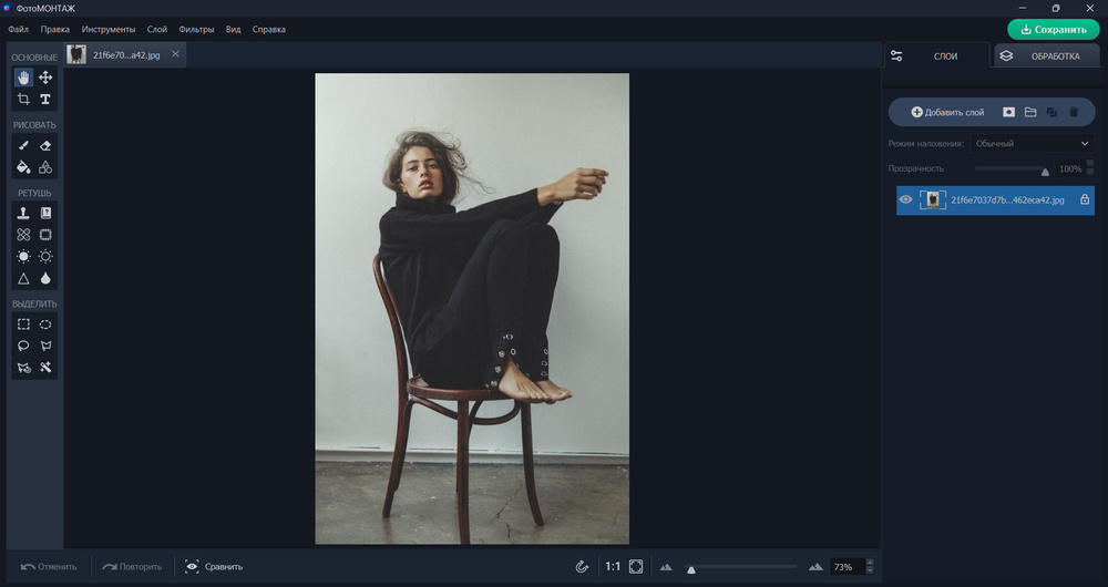 Интерфейс одного из модулей Nik Collection