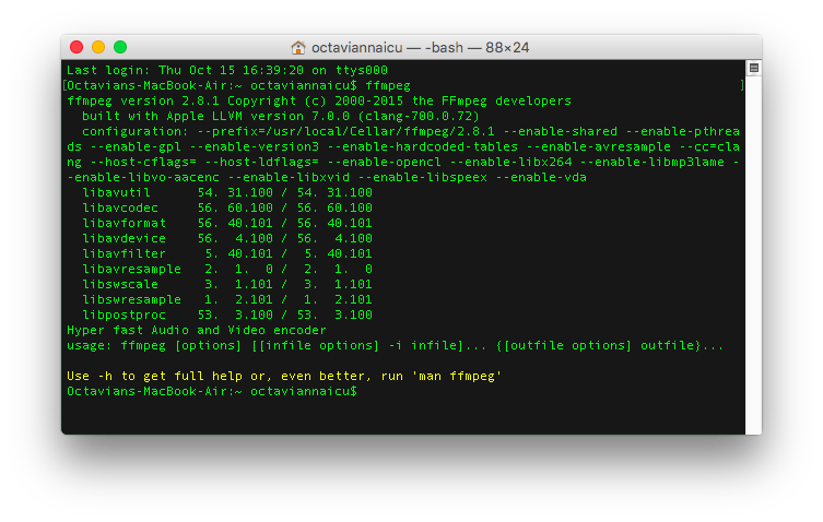 Терминал с FFmpeg — пример командной работы с медиапотоками