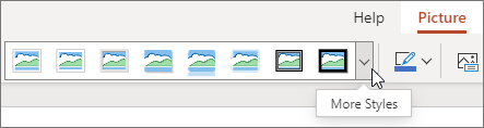 Вкладка форматирования изображения в PowerPoint для веба