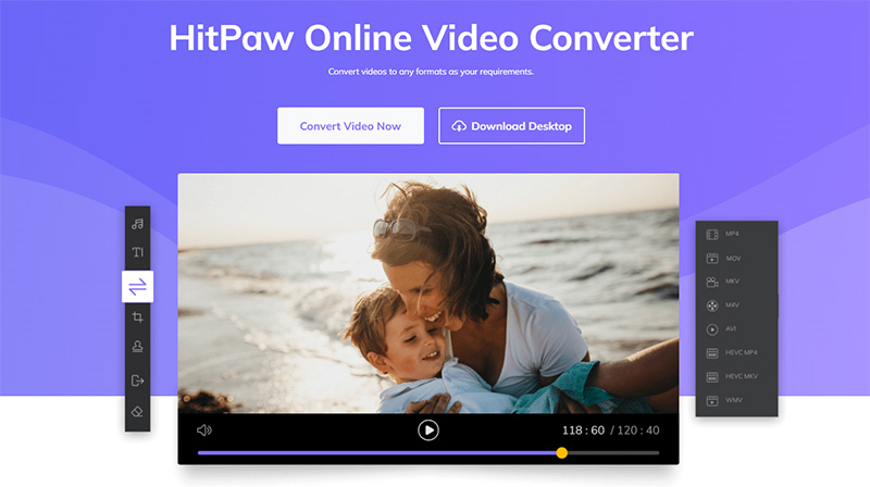 Главное окно HitPaw Online Video Converter
