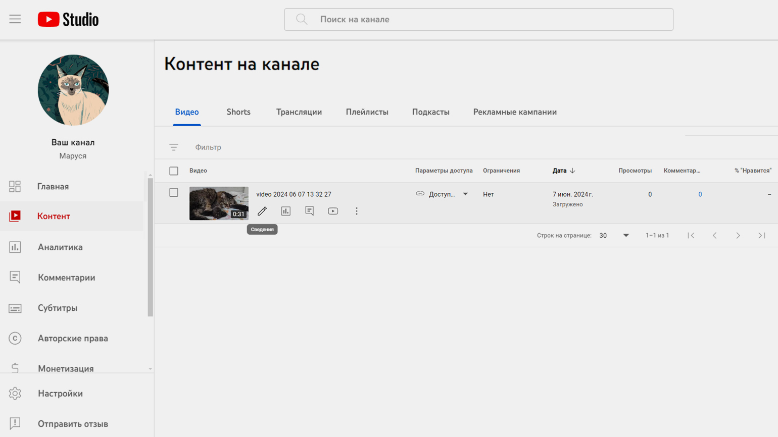 Настройка доступа и времени публикации в YouTube Studio