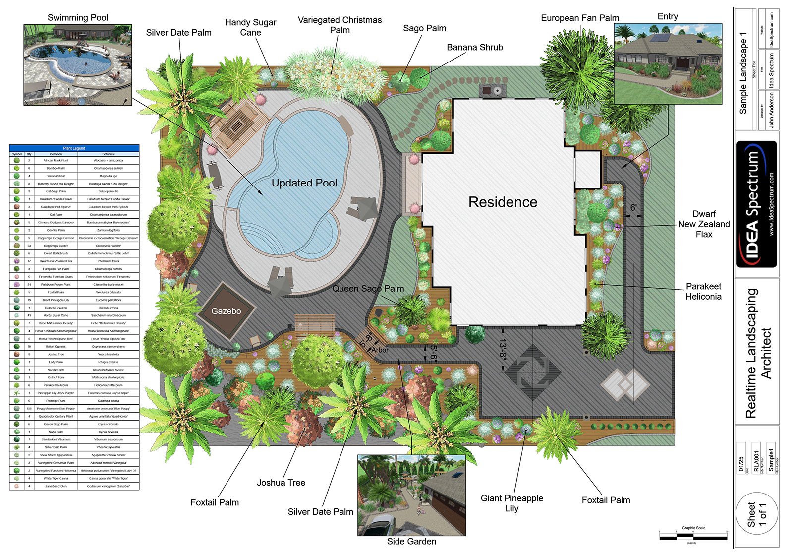 Оформленный ландшафтный план в Realtime Landscaping Architect