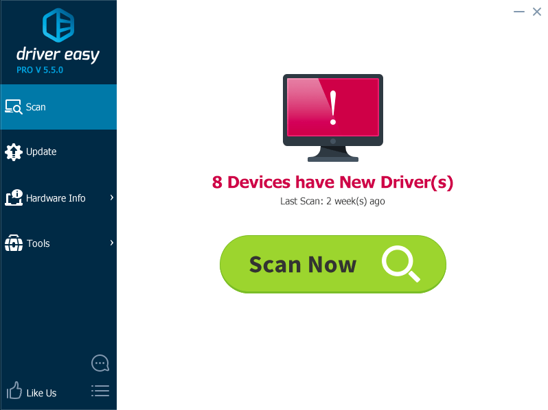 Окно сканирования Driver Easy