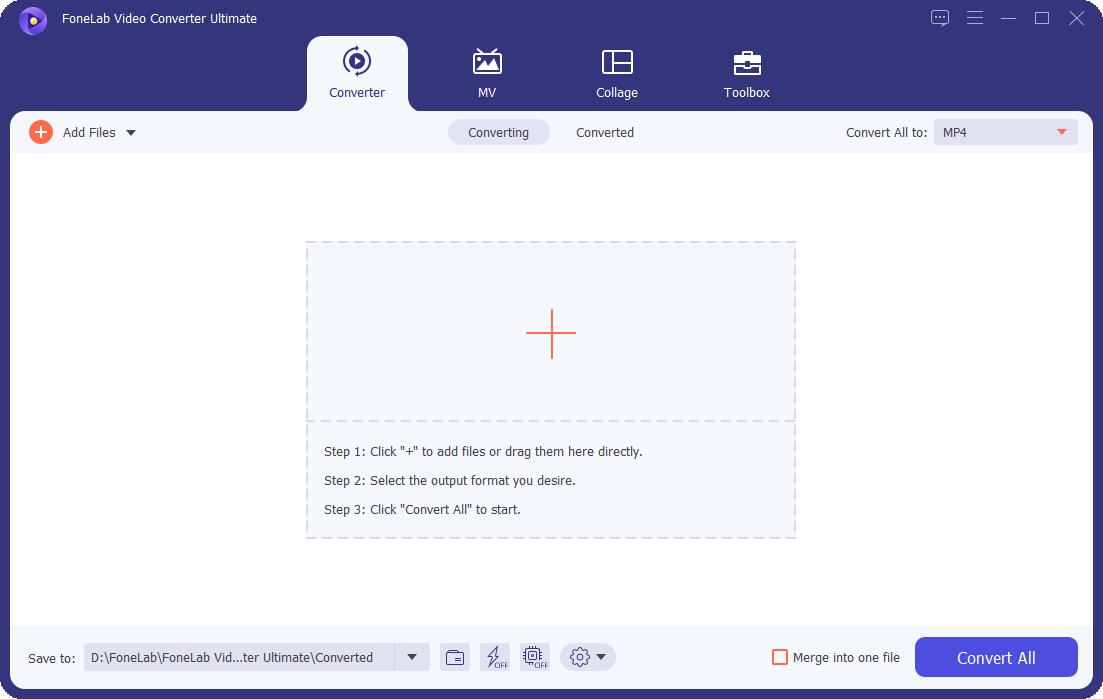 Окно добавления видео в FoneLab Video Converter Ultimate