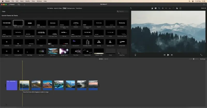 Монтаж видеопрезентации в iMovie