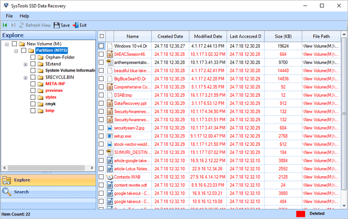Интерфейс SysTools SSD Data Recovery