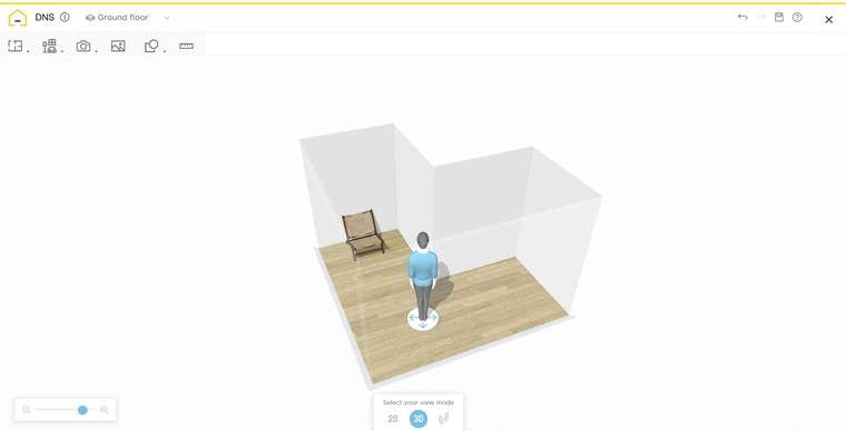Интерфейс HomeByMe для планировки интерьера