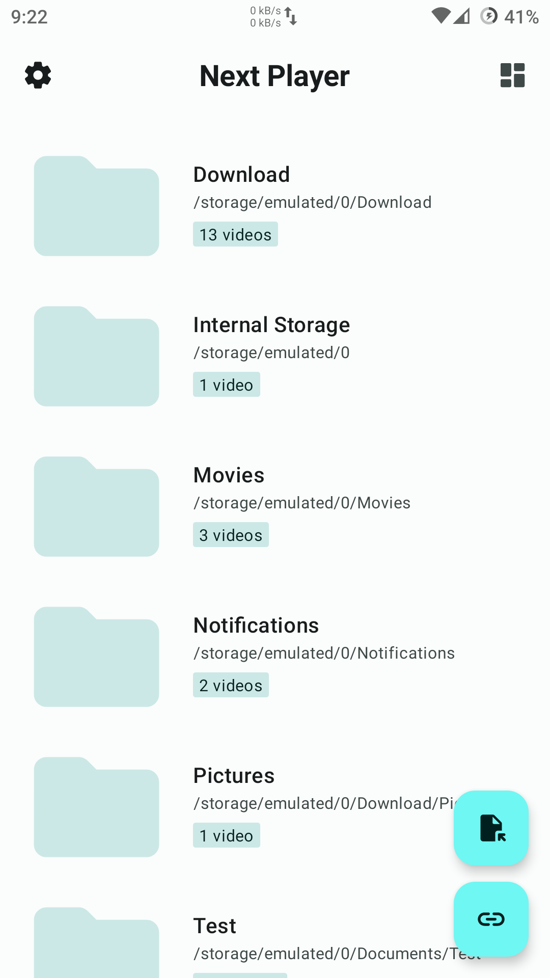 Файловый экран Next Player на Android