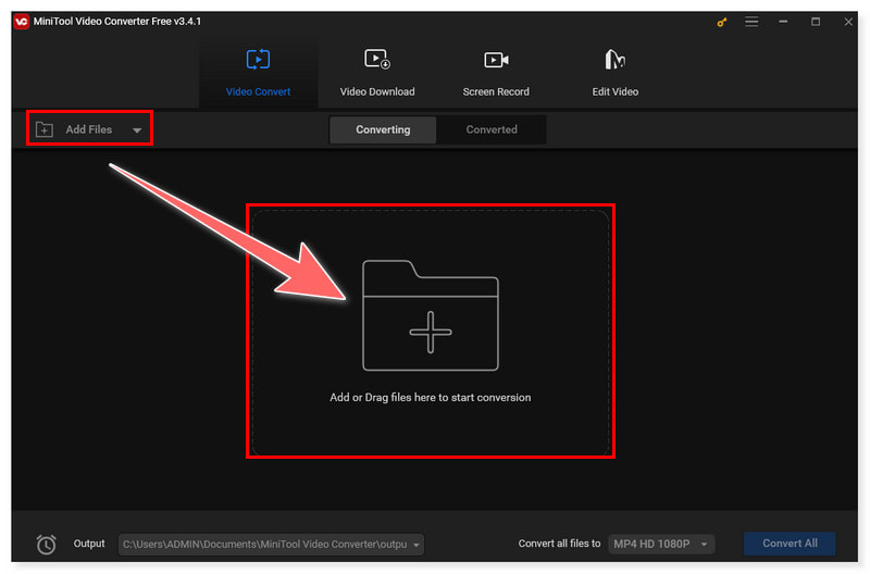 Интерфейс MiniTool Video Converter с настройкой вывода