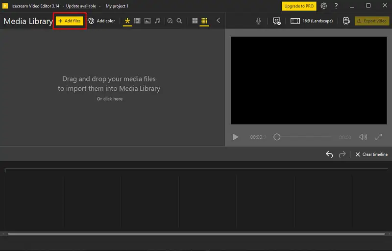 Импорт видео в Icecream Video Editor