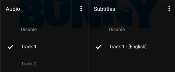 VLC for Android — выбор аудиодорожки в Audio and Subtitles