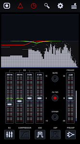 Экран аудиообработки Neutron Audio Recorder со спектром и регуляторами