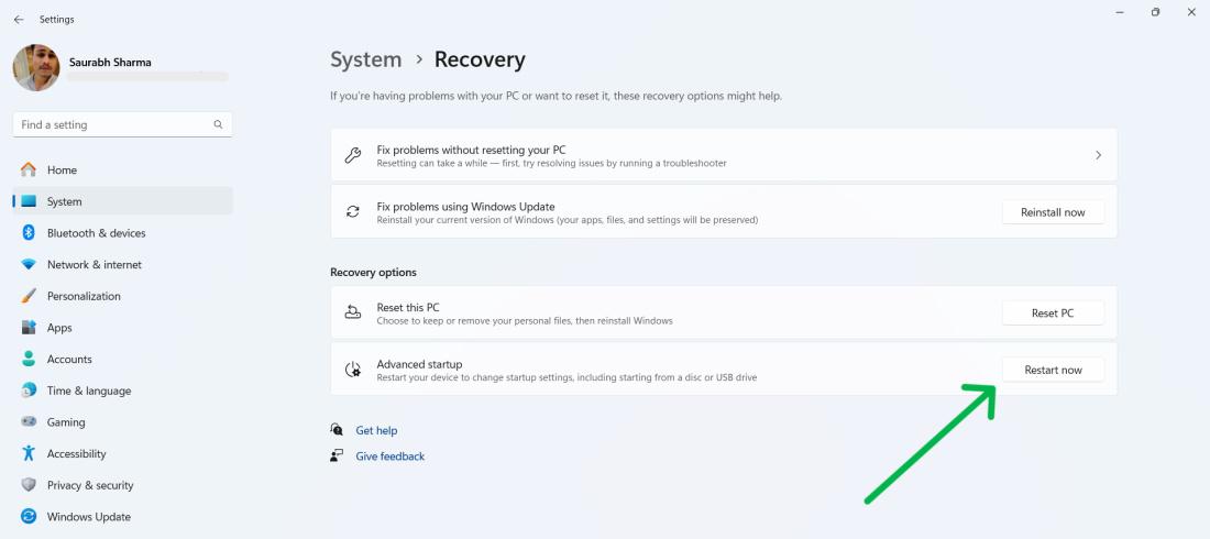 Выбор старой резервной копии Windows для восстановления файлов