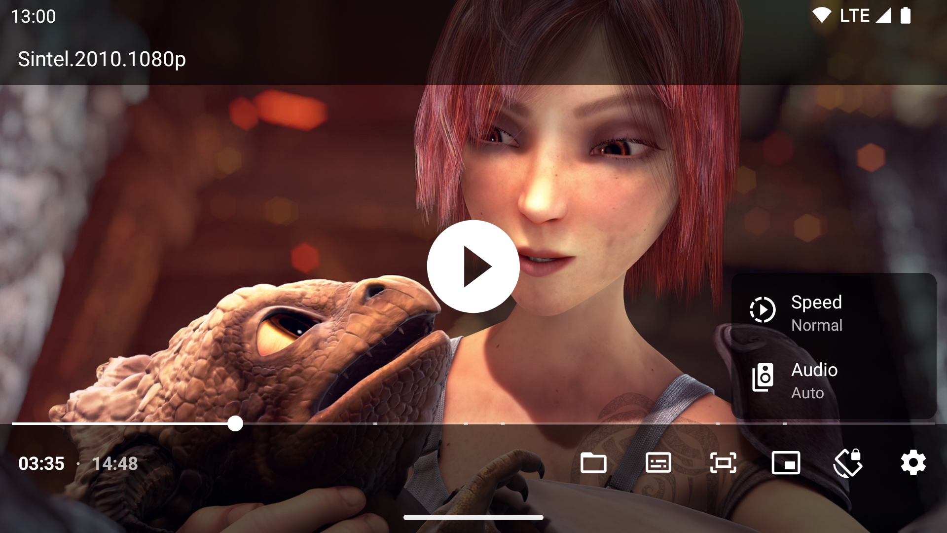 Интерфейс воспроизведения Just Video Player на Android